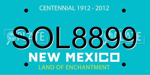 SOL8899 New Mexico License Plate