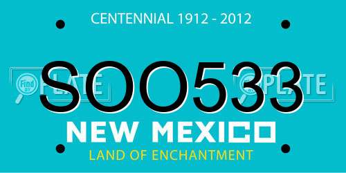 SOO533 New Mexico License Plate