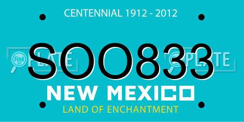 SOO833 New Mexico License Plate