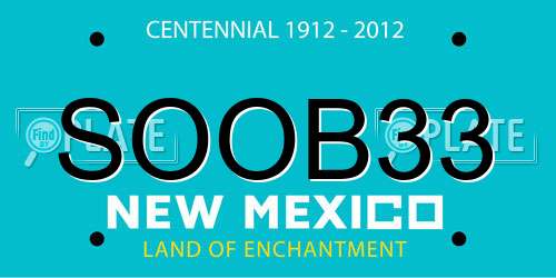 SOOB33 New Mexico License Plate
