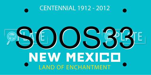 SOOS33 New Mexico License Plate