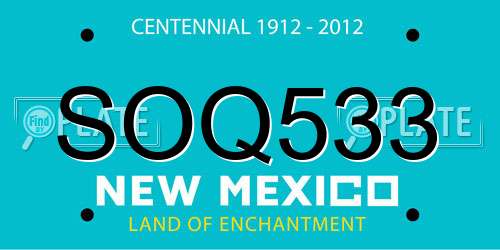 SOQ533 New Mexico License Plate