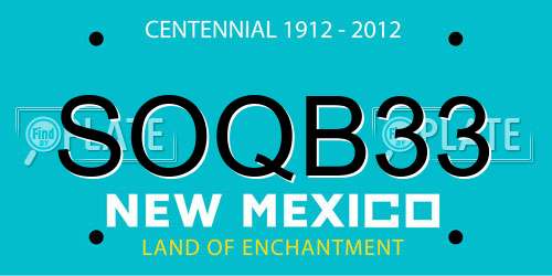 SOQB33 New Mexico License Plate