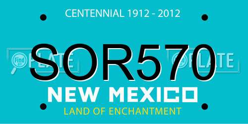 SOR570 New Mexico License Plate