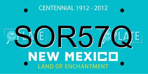 SOR57Q New Mexico License Plate