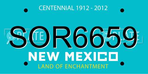 SOR6659 New Mexico License Plate