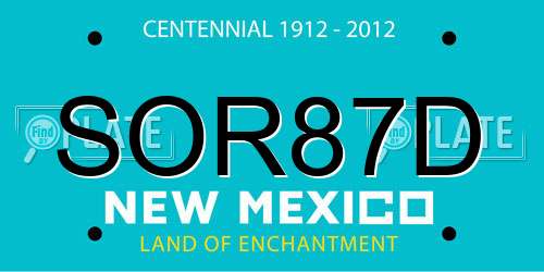 SOR87D New Mexico License Plate