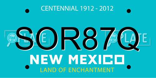 SOR87Q New Mexico License Plate