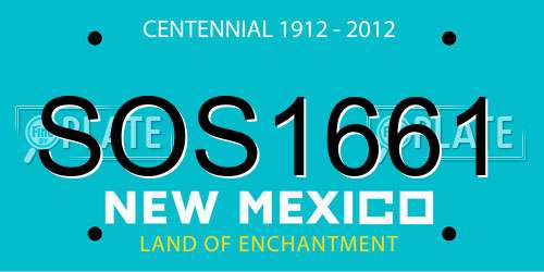 SOS1661 New Mexico License Plate