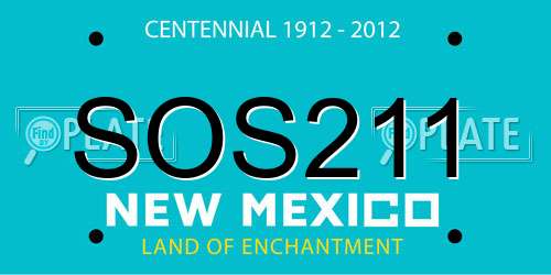SOS211 New Mexico License Plate