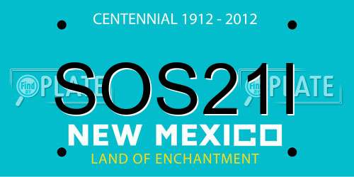 SOS21I New Mexico License Plate