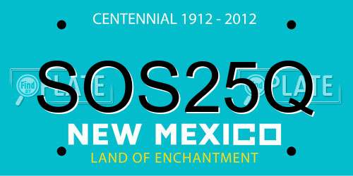 SOS25Q New Mexico License Plate