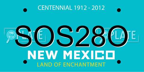 SOS28O New Mexico License Plate