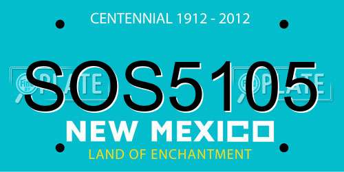 SOS5105 New Mexico License Plate
