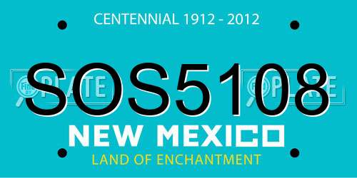 SOS5108 New Mexico License Plate