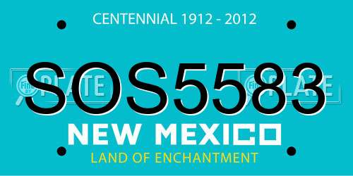 SOS5583 New Mexico License Plate