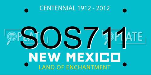 SOS711 New Mexico License Plate