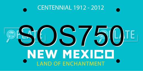 SOS750 New Mexico License Plate