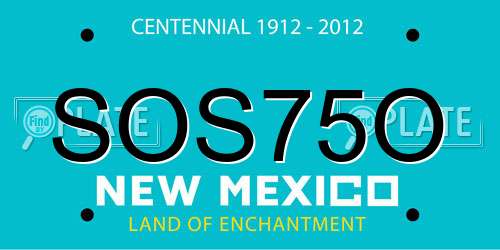 SOS75O New Mexico License Plate