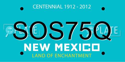 SOS75Q New Mexico License Plate