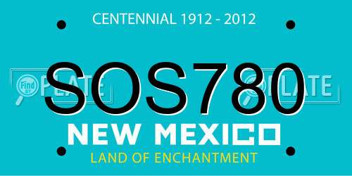 SOS780 New Mexico License Plate