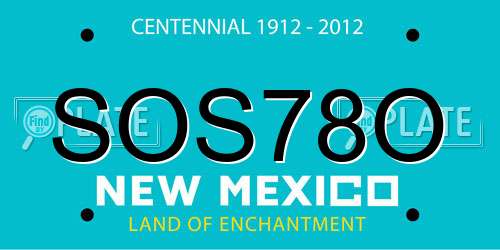 SOS78O New Mexico License Plate