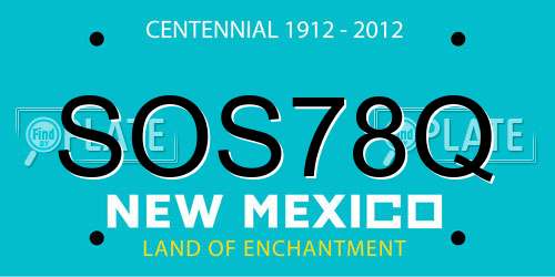 SOS78Q New Mexico License Plate
