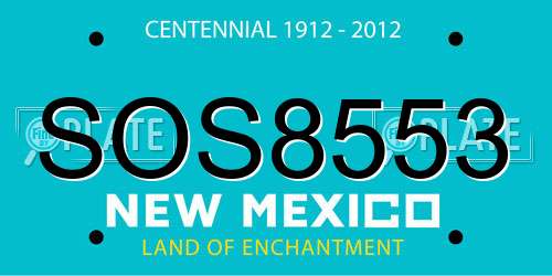 SOS8553 New Mexico License Plate