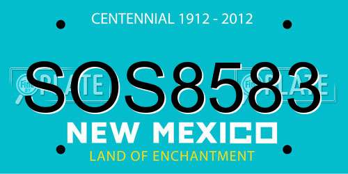 SOS8583 New Mexico License Plate