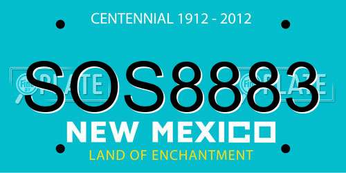 SOS8883 New Mexico License Plate