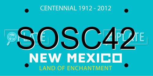 SOSC42 New Mexico License Plate