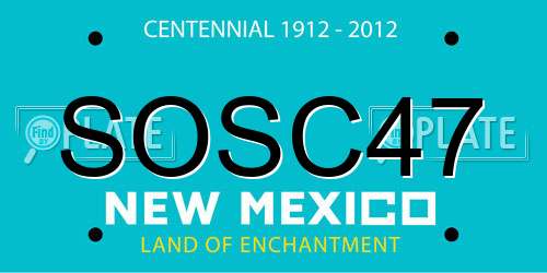 SOSC47 New Mexico License Plate