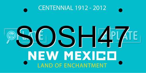 SOSH47 New Mexico License Plate