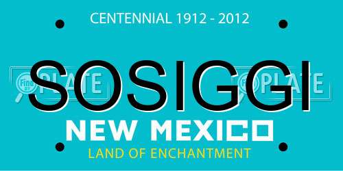 SOSIGGI New Mexico License Plate