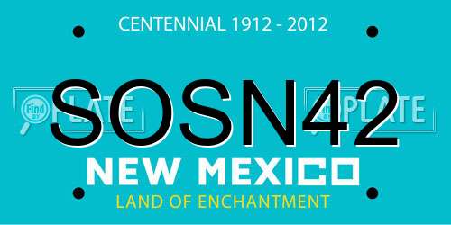 SOSN42 New Mexico License Plate