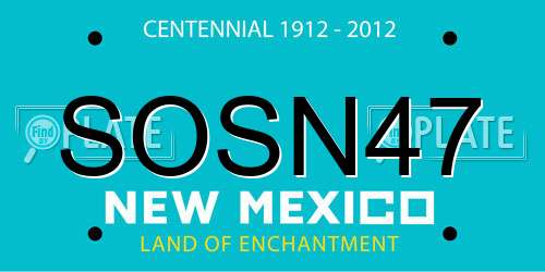 SOSN47 New Mexico License Plate