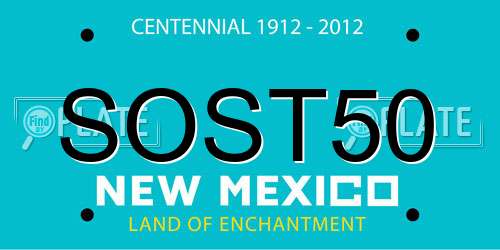 SOST50 New Mexico License Plate