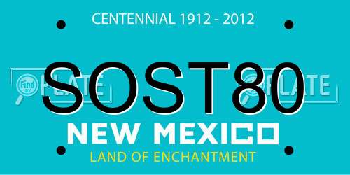 SOST80 New Mexico License Plate