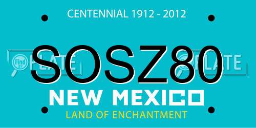 SOSZ80 New Mexico License Plate