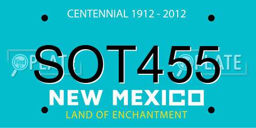 SOT455 New Mexico License Plate