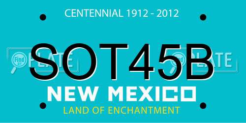 SOT45B New Mexico License Plate