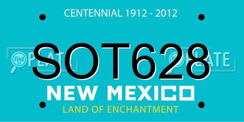 SOT628 New Mexico License Plate