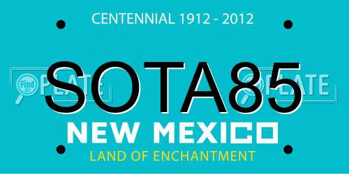SOTA85 New Mexico License Plate