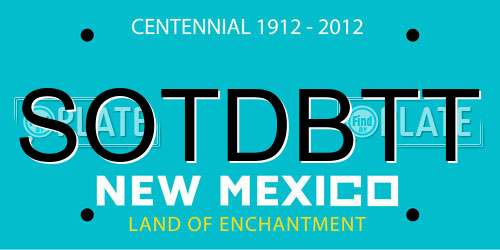 SOTDBTT New Mexico License Plate
