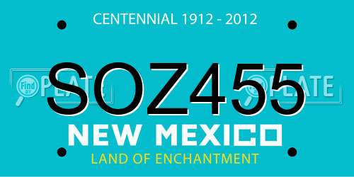 SOZ455 New Mexico License Plate