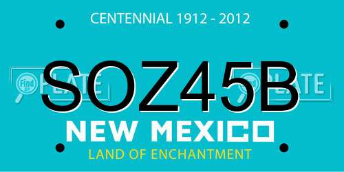 SOZ45B New Mexico License Plate