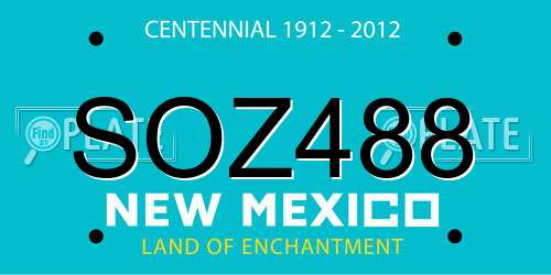 SOZ488 New Mexico License Plate