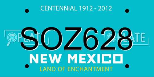 SOZ628 New Mexico License Plate