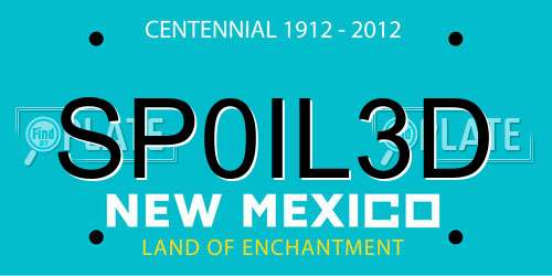 SP0IL3D New Mexico License Plate