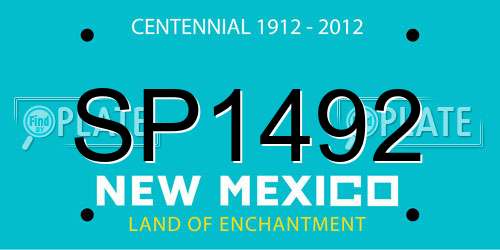 SP1492 New Mexico License Plate